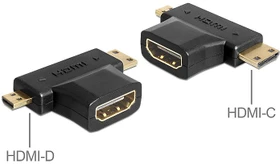 DeLOCK HDMI-A [Stecker] auf HDMI-C + HDMI-D [Stecker] Adapter (65446)