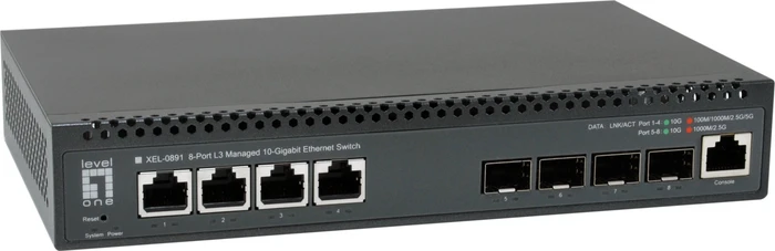 LevelOne XEL-0891 Desktop 10G Managed Switch, 4x RJ-45, 4x SFP+
