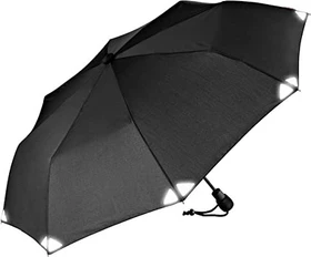 EuroSchirm Light Trek Schirm schwarz reflektierend