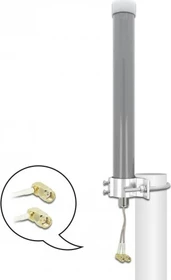 DeLOCK Multiband, LTE, WLAN, Mastmontage Outdoor-Antenne, 2.4GHz/2.1GHz/900MHz, 2-3dBi, RP-SMA/SMA, omnidirektional, grau