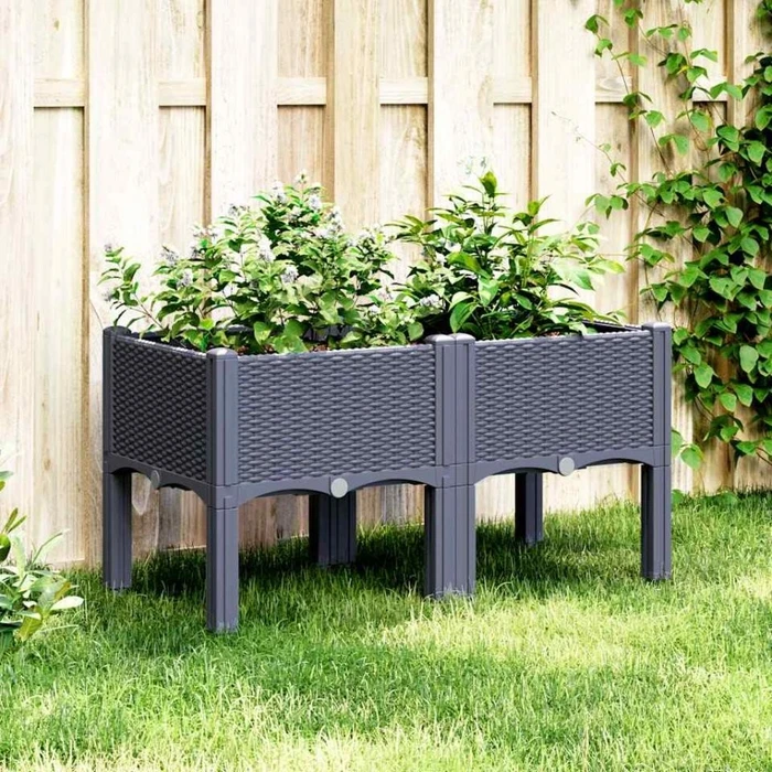 vidaXL Pflanzkasten 80x42cm grau