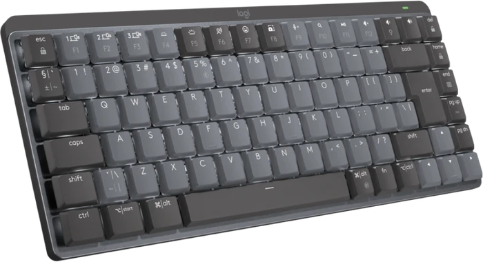Logitech MX Mechanical Mini, Graphite, LEDs weiß, Logi Bolt, Kailh Choc V2 LOW PROFILE BLUE, USB/Bluetooth, US