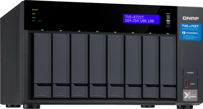 QNAP QuTS hero TVS-872XT-i7-16G, 16GB RAM, 1x RJ-45 10GBase-T, 2x RJ-45 1000Base-T
