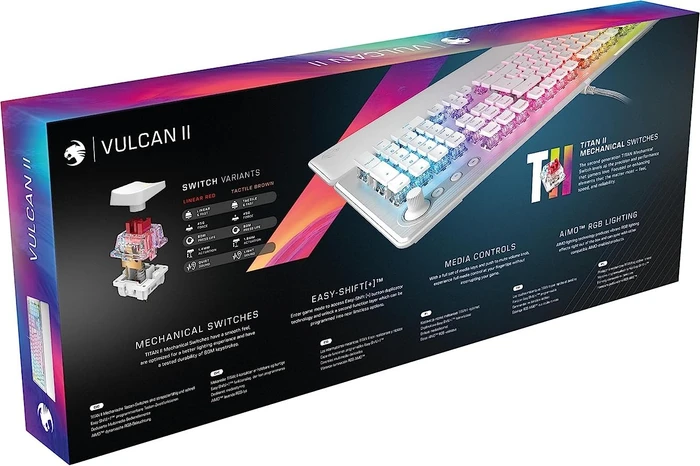 Roccat Vulcan II, LEDs RGB, weiß/silber, TITAN II BROWN, USB, DE