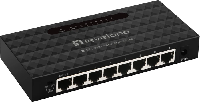 LevelOne GEU Desktop Gigabit Switch, 8x RJ-45