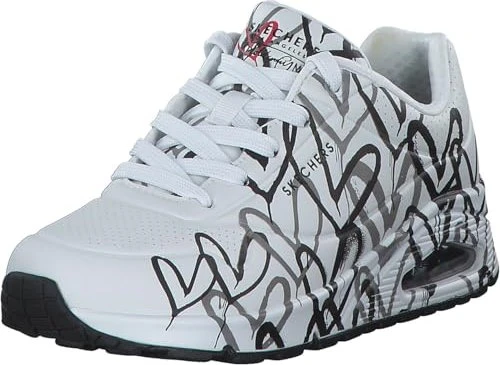 Skechers Uno Lite Spread the Love white/black/grey heart (Damen)
