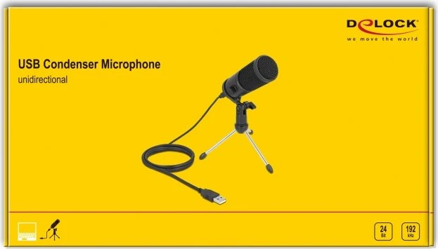 DeLOCK USB Kondensator Mikrofon mit Ständer