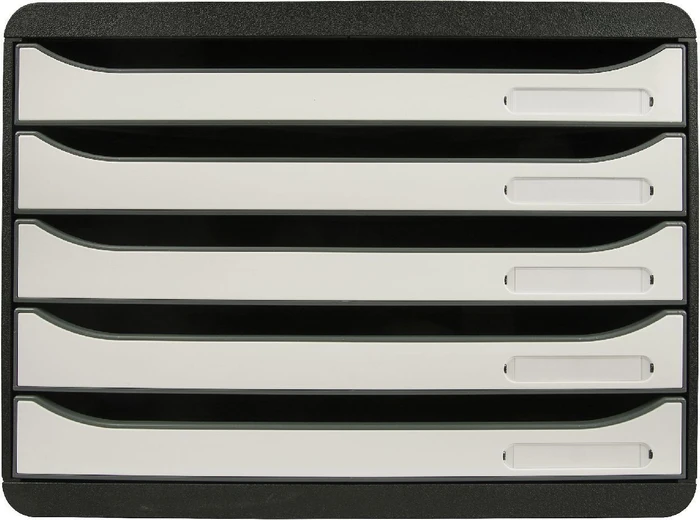 Exacompta Big Box Plus Horizon Schubladenbox, 5 Schubladen, weiß/schwarz