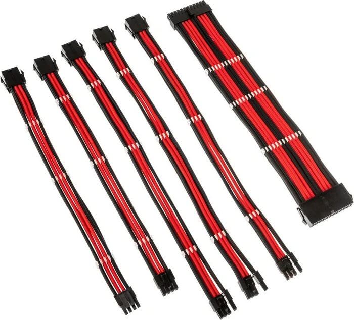 Kolink Core Adept Braided Cable Extension Kit, Black/Red