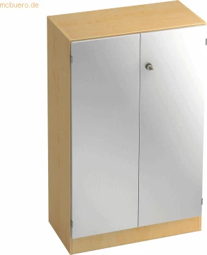 Hammerbacher Schrankwandsystem Solid 6+7 V6550, Streifengriff, ahorn/silber, Aktenschrank