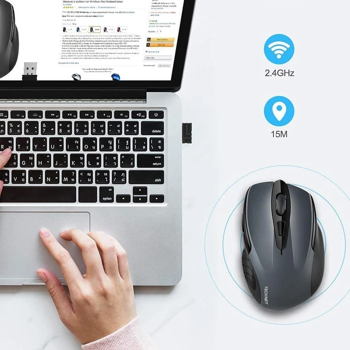 TeckNet Pro 2.4G Wireless, grau, USB