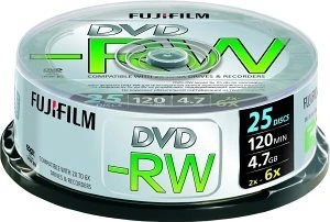 Fujifilm DVD-RW 4.7GB, 6x, 25er Pack
