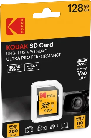 Kodak SD Ultra Pro Performance R300/W110 128GB, UHS-II U3, Class 10