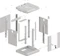 Lanberg WF11 Series 10" Rack Wandschrank 6HE, hängend, Flatpack, Glastür, IP20, RAL 7035, 300mm tief Vorschaubild