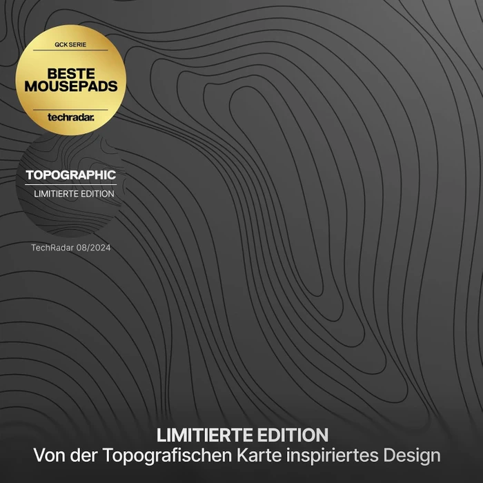 SteelSeries QcK Large Topographic Limited Edition, 450x400mm, Muster schwarz/grau