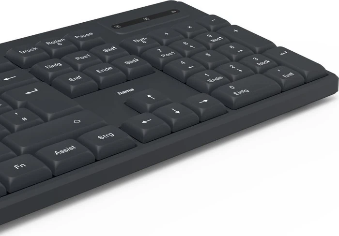 Hama WK-200 Funktastatur, schwarz, USB, DE