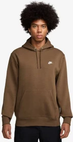 Nike Club Fleece Hoodie mosswood brown/white (Herren)