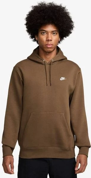 Nike Club Fleece Hoodie mosswood brown/white (Herren)