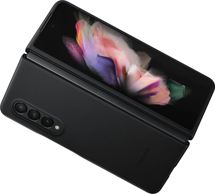 Samsung Leather Cover für Galaxy Z Fold 3 5G schwarz