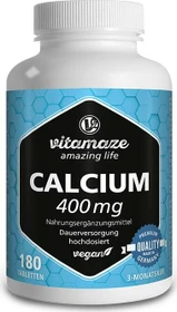 Vitamaze Calcium 400mg hochdosiert vegane Tabletten, 180 Stück