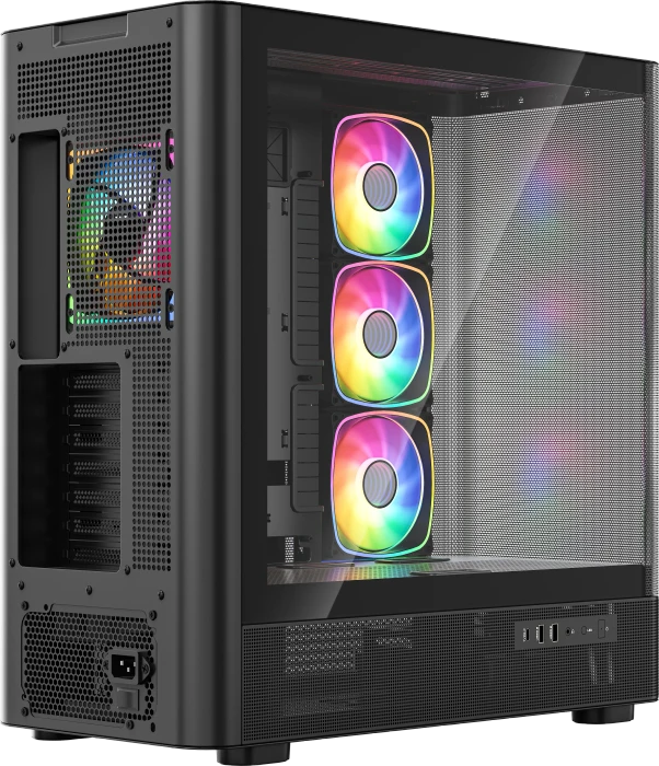 Modecom Volcano AQ300 ARGB Black, Glasfenster