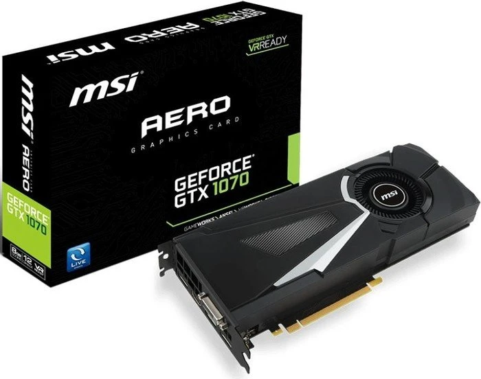 MSI GeForce GTX 1070 Aero 8G, 8GB GDDR5, DVI, HDMI, 3x DP