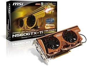MSI GeForce GTX 560 Ti, N560GTX-Ti Twin Frozr II Golden Edition, 1GB GDDR5, 2x DVI, Mini HDMI