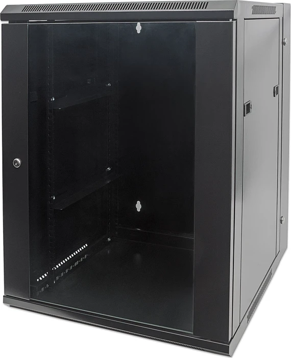 Intellinet Wandschrank 15HE, Sicherheitsglastür, IP2X, schwarz, 550mm tief