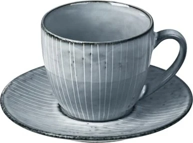 Broste Copenhagen Nordic Sea Tasse mit Untertasse 150ml soft blue, 2-tlg.
