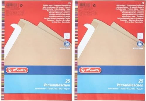Herlitz Versandtasche C4 90g braun, 25er-Pack