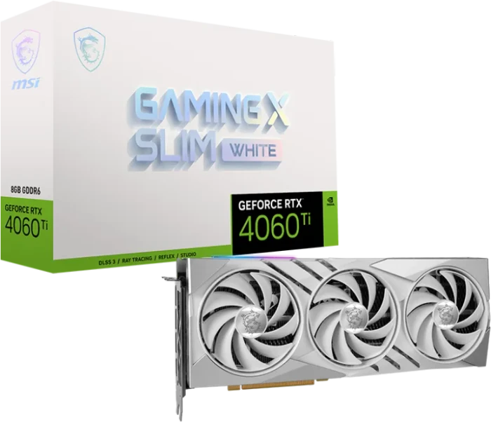 MSI GeForce RTX 4060 Ti Gaming X Slim White 8G, 8GB GDDR6, HDMI, 3x DP
