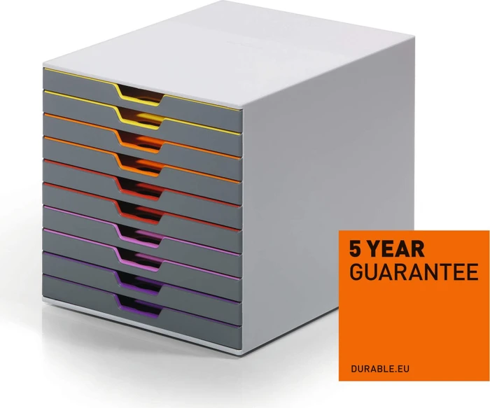 Durable Varicolor 10 Schubladenbox, 10 Schubladen, grau