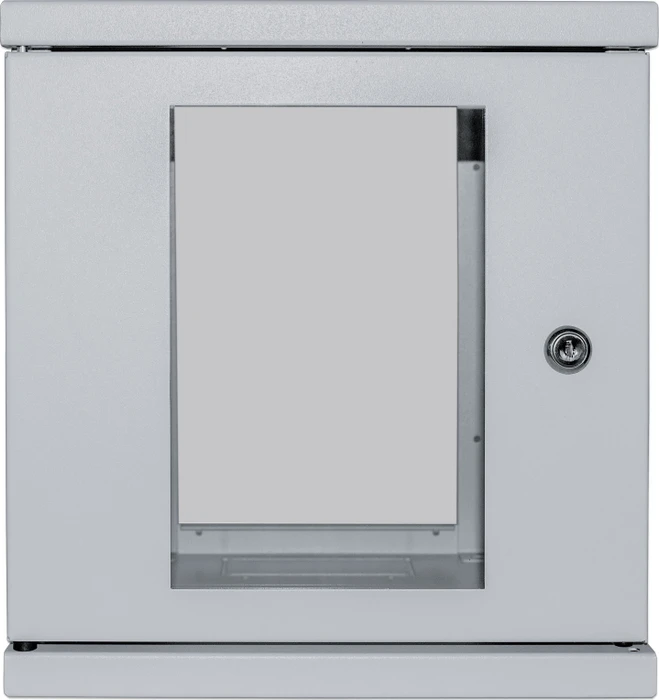 Intellinet 10" Wandschrank 6HE, Sicherheitsglastür, hellgrau, 300mm tief
