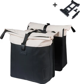 Basil Vive Doppeltasche MIK Gepäcktasche off white/black