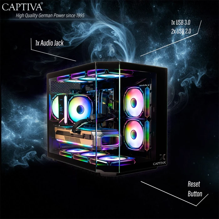 Captiva Highend Gaming R99-505, Ryzen 7 9700X, 16GB RAM, 1TB SSD, Radeon RX 9070 XT, Windows 11 Home