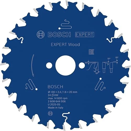 Bosch Professional Expert for Wood Kreissägeblatt 24Z, 130x1.6x20mm, 1 Stück