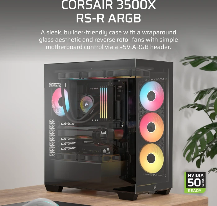 Corsair 3500X RS-R ARGB, schwarz, Glasfenster