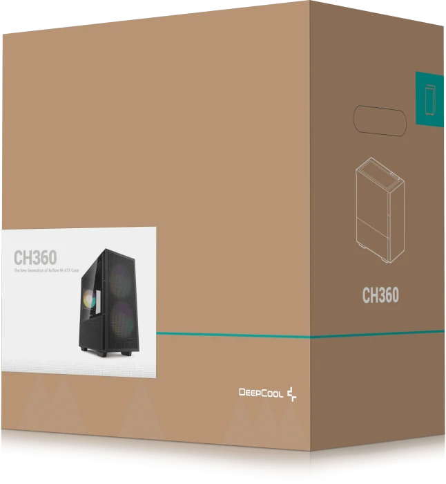 DeepCool CH360, schwarz, Glasfenster