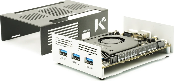 KKSB Aluminiumgehäuse für LattePanda Alpha/LattePanda Delta, schwarz/weiß
