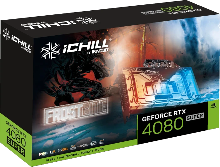 INNO3D GeForce RTX 4080 SUPER iCHILL Frostbite, 16GB GDDR6X, HDMI, 3x DP