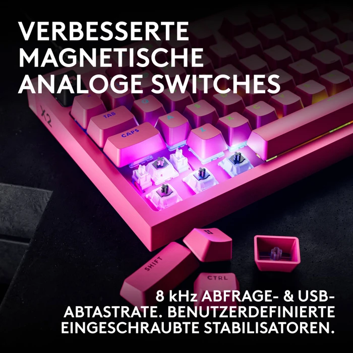 Logitech G PRO X2 TKL Rapid, magenta, KS-20 Magnetic Analog, USB, UK