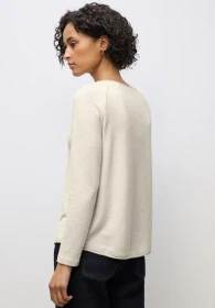 Street One Soft Melange Shirt langarm tusk cream mel. (Damen)