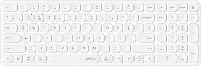 Rapoo E9310M Multi-mode Wireless Ultra-slim Keyboard, weiß, USB/Bluetooth, DE