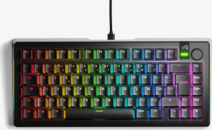 Glorious GMMK 3 Pro 75% Pre-built Gaming Keyboard, schwarz, LEDs RGB, Glorious Fox MX, USB, FR