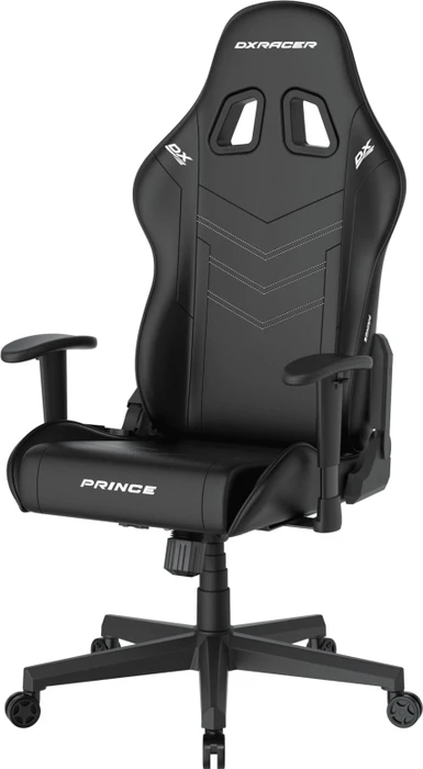 DXRacer Prince Series PF132 Gamingstuhl, schwarz mit weißen Nähten