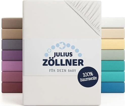 Julius Zöllner Spannleintuch für Wiege/Stubenwagen Jersey 40x90cm weiß