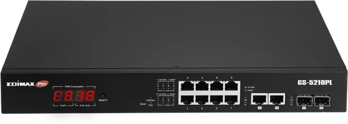 Edimax Pro GS-50 Desktop Gigabit Smart Switch, 10x RJ-45, 2x SFP, 110W PoE+