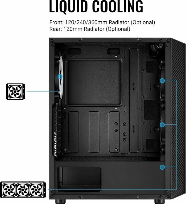 AeroCool Hive FRGB, inkl. 1x Lüfter, Glasfenster