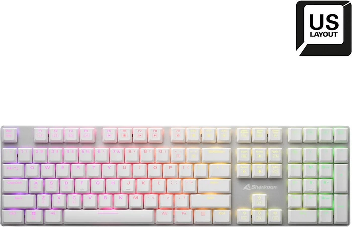 Sharkoon PureWriter RGB, weiß, Kailh Choc LOW PROFILE BLUE, USB, US