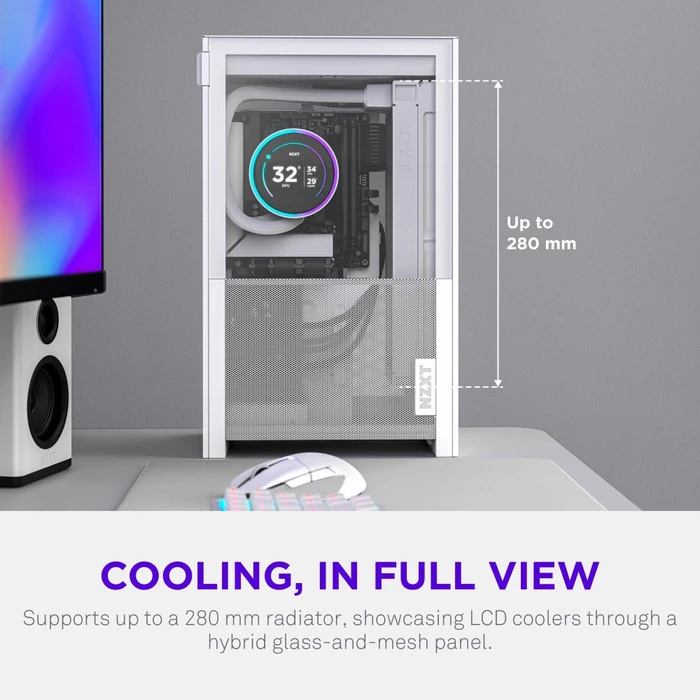 NZXT H2 Flow White, Glasfenster, Mini-ITX